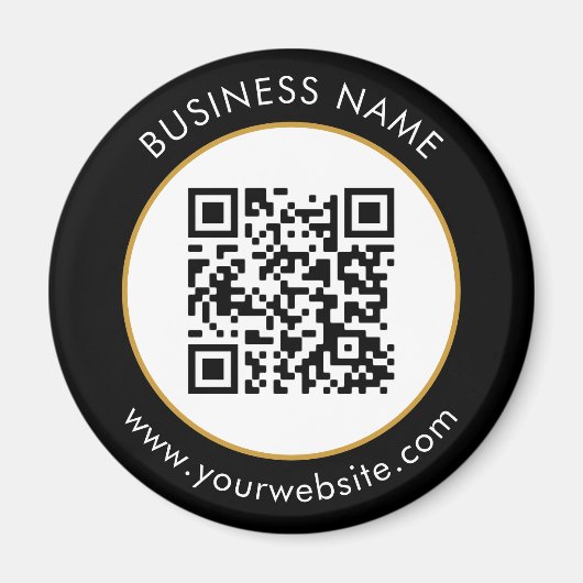 Schwarz-weißer QR-Code Magnet (Vorne)