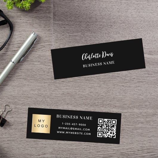 Schwarz-weißer QR-Code Mini Visitenkarte
