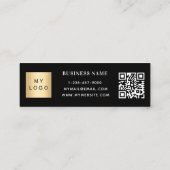 Schwarz-weißer QR-Code Mini Visitenkarte (Rückseite)