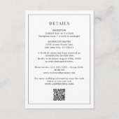 Schwarz-weißer Qr-Code Minimale Hochzeitdetails Begleitkarte (Vorderseite)
