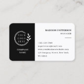 Schwarz-weißer QR-Code Minimalistisch Visitenkarte (Vorderseite)