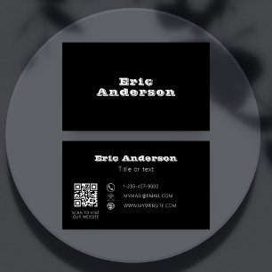 Schwarz-weißer QR-Code minimalistisch Visitenkarte