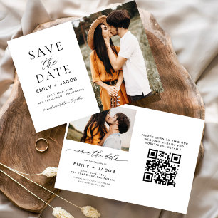 Schwarz-weißer QR-Code Modernes, Save the Date ele