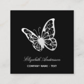 Schwarz-weißer QR-Code Quadratische Visitenkarte (Vorderseite)