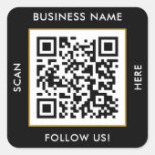 Schwarz-weißer QR-Code Quadratischer Aufkleber (Vorderseite)