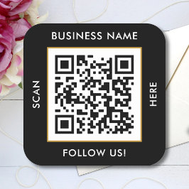 Schwarz-weißer QR-Code Quadratischer Aufkleber