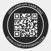 Schwarz-weißer QR-Code Runder Aufkleber (Vorderseite)
