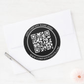 Schwarz-weißer QR-Code Runder Aufkleber (Umschlag)