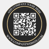 Schwarz-weißer QR-Code Runder Aufkleber (Vorderseite)