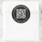 Schwarz-weißer QR-Code Runder Aufkleber (Tasche)