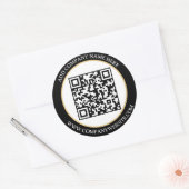 Schwarz-weißer QR-Code Runder Aufkleber (Umschlag)