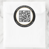 Schwarz-weißer QR-Code Runder Aufkleber (Tasche)