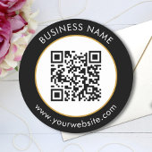 Schwarz-weißer QR-Code Runder Aufkleber