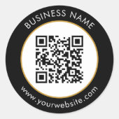 Schwarz-weißer QR-Code Runder Aufkleber (Vorderseite)