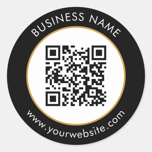 Schwarz-weißer QR-Code Runder Aufkleber (Vorderseite)