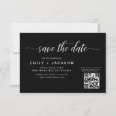 Schwarz-weißer QR-Code - Save the Date 3 Foto (Rückseite)