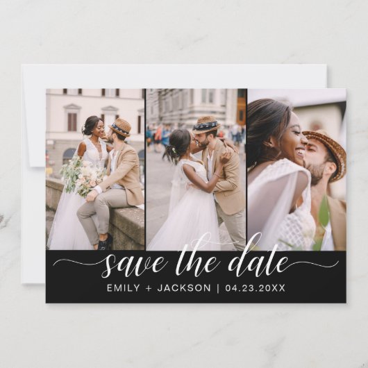 Schwarz-weißer QR-Code - Save the Date 3 Foto (Vorderseite)