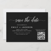 Schwarz-weißer QR-Code - Save the Date 3 Foto (Rückseite)