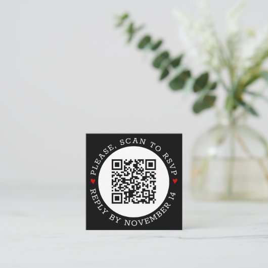 Schwarz-weißer QR-Code UAWG grenzt an Rotherzen Begleitkarte (Stehend Vorderseite)