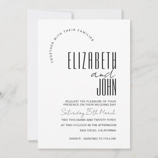 Schwarz-weißer QR Code UAWG Minimalistisch Foto Ho Einladung (Vorderseite)