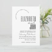 Schwarz-weißer QR Code UAWG Minimalistisch Foto Ho Einladung (Stehend Vorderseite)