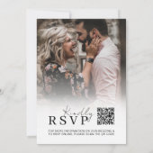 Schwarz-weißer QR Code UAWG Minimalistisch Foto Ho Einladung (Rückseite)