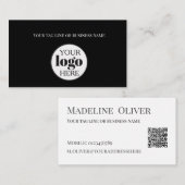 Schwarz-weißer QR-Code Visitenkarte (Vorne/Hinten)