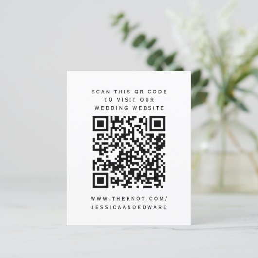 Schwarz-weißer QR Scan Code Unsere Website Chic (Stehend Vorderseite)