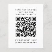 Schwarz-weißer QR Scan Code Unsere Website Chic (Vorderseite)