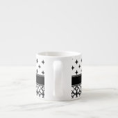 Schwarz-weißer Qua-Klee mit Monogramm Espressotasse (Rückseite)