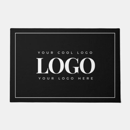 Schwarz-weißer Rahmen für Minimalistisches Firmenl Fußmatte (Vorderseite)