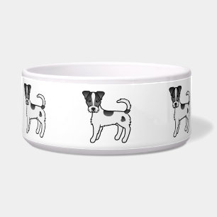 Schwarz-weißer rauhaariger Parson-Russell-Terrier Napf