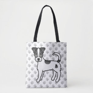Schwarz-weißer rauhaariger Parson-Russell-Terrier Tasche