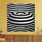 Schwarz-weißer Raum Kalidaskop Leinwanddruck (Insitu (Wohnzimmer))