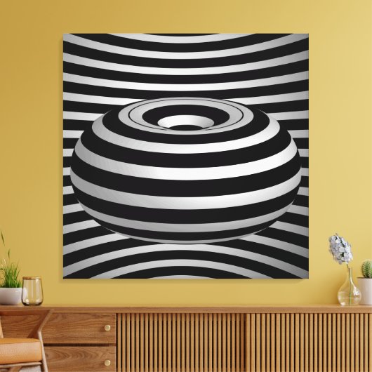 Schwarz-weißer Raum Kalidaskop Leinwanddruck (Insitu (Wohnzimmer))