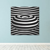 Schwarz-weißer Raum Kalidaskop Leinwanddruck (Insitu (Holzboden))