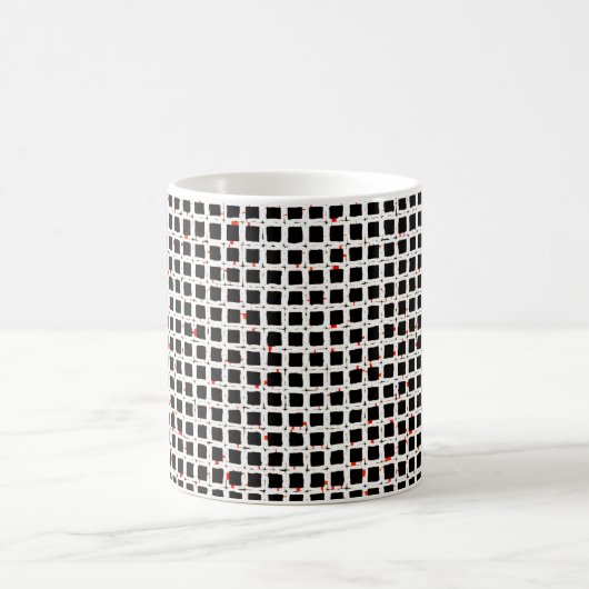 Schwarz-weißer Red Pattern Chic Kaffeetasse (Mittel)