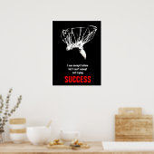 Schwarz-weißer Red Success Pop Art Basketball Post Poster (Küche)