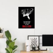 Schwarz-weißer Red Success Pop Art Basketball Post Poster (Heimbüro)