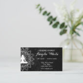 Schwarz-weißer Reiki Master Healer Yoga Instructor Visitenkarte (Stehend Vorderseite)