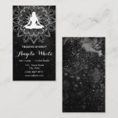 Schwarz-weißer Reiki Master Healer Yoga Instructor Visitenkarte (Vorne/Hinten)