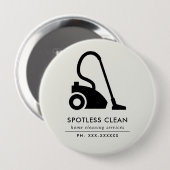 SCHWARZ-WEISSER REINIGERER REINIGUNGSDIENST BUTTON (Vorne & Hinten)