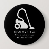 SCHWARZ-WEISSER REINIGERER REINIGUNGSDIENST BUTTON (Vorderseite)