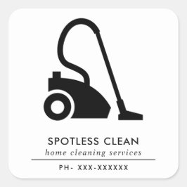 SCHWARZ-WEISSER REINIGERER REINIGUNGSDIENST QUADRATISCHER AUFKLEBER