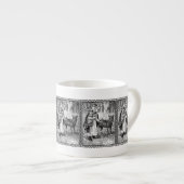 Schwarz-weißer Reitplatz mit Wolfswald Gerahmt Espressotasse (Vorderseite Rechts)