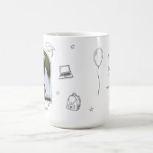 Schwarz-weißer Retro-Foto-Abschluss Kaffeetasse (Mittel)
