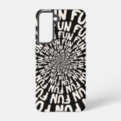 Schwarz-weißer Retro-Groovy Spaß konzentrischen Kr Samsung Galaxy Hülle (Rückseite)