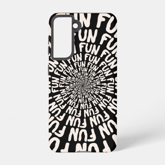 Schwarz-weißer Retro-Groovy Spaß konzentrischen Kr Samsung Galaxy Hülle (Rückseite)