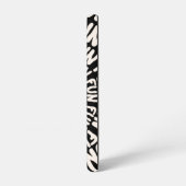 Schwarz-weißer Retro-Groovy Spaß konzentrischen Kr Samsung Galaxy Hülle (Linke Seite)