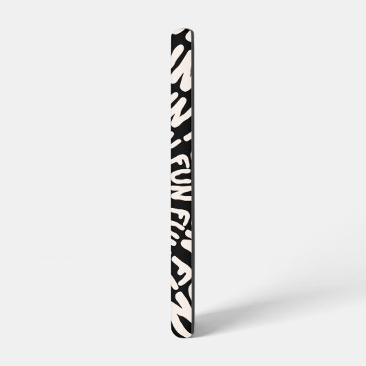 Schwarz-weißer Retro-Groovy Spaß konzentrischen Kr Samsung Galaxy Hülle (Linke Seite)